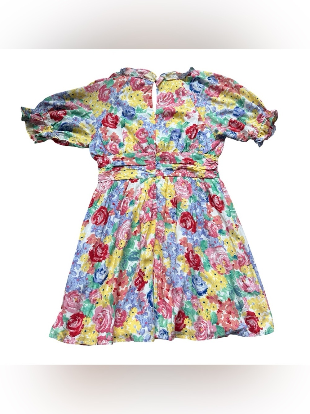 Emily Wonder Cottagecore Floral Puff Sleeve Mini Dress Romantic Garden Party M - Picture 11 of 11